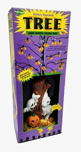 Vintage Fun World beleuchteter Keramik Halloween Baum Gigglin' Geister Kürbisse #9879 - Bild 1 von 6