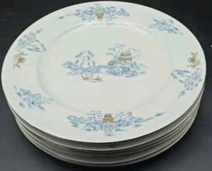 Sone China Oriental 3328 Dinner Plates 26cm X 6 Japan Vintage Silver Trim - Picture 1 of 15
