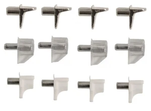 PUSH IN SHELF SUPPORT PINS Plastic Studs Peg Bookcase Cabinet Shelves Holder - Picture 1 of 1
