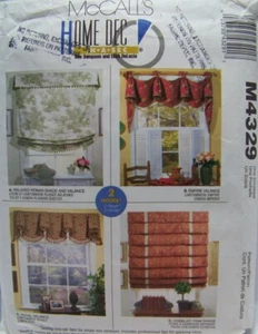 McCalls Home Decor 4329 Roman Shade Valances Pleated Shade Window Pattern UNCUT - Picture 1 of 2