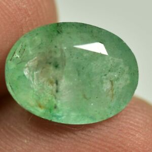 5.25 Ct Natural Green Colombia Emerald GIE Certified  Cut Loose Gemstone 6970