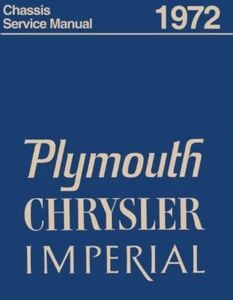 1972 Plymouth & Chrysler Chassis Shop Manual Cuda Road Runner Duster - Picture 1 of 2
