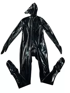 Cubierta Completa Látex Gatsuit con Máscara Gas Gas Gatsuit Guantes Calcetines 0.4mm - Imagen 1 de 6