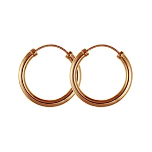 9ct Rose Gold Hoop Earrings Men's Women's 18 x 2.5mm Quality UK 375 Stamped NEW - Picture 1 of 3