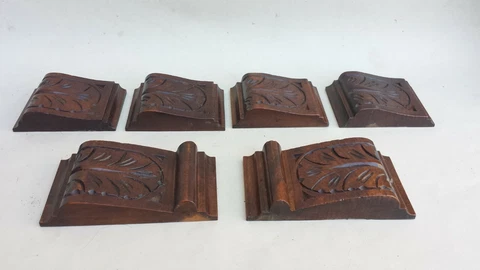 6 French Architectural Corbel Bracket Trim Wood Walnut furniture decoration salv Cover