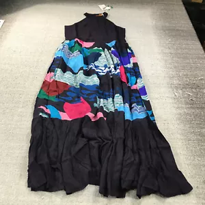 New Oliphant Dress Women Extra Small Waves Black 1225V Maxi Lined Casual Ladies - Picture 1 of 12