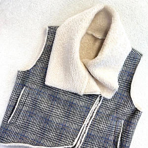 Adyson Parker Asymmetrical Vest Women's Size XL Gray Blue Zip Front Oversized - Picture 1 of 12
