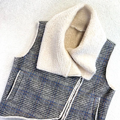 Adyson Parker 不对称背心女式 XL 码灰色蓝色拉链正面超大尺寸 — 第 1/4 张图片