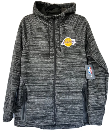 Los Angeles Lakers hooded zip up sweat jacket, Mens Size Small, Blackish Grey Cover