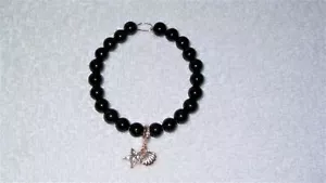 Women's Beach Crystal Starfish Sea Shell Gold Tone Bead Bangle Bracelet Jewelry - Picture 1 of 3