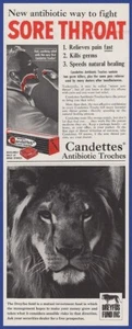 Vintage 1960 CANDETTES Antibiotic Troches Sore Throat Medicine Remedy Print Ad - Picture 1 of 1