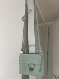 Leather Bag Coccinelle Arlettis Green Cossbody 2 Way Flap Over - Picture 1 of 5