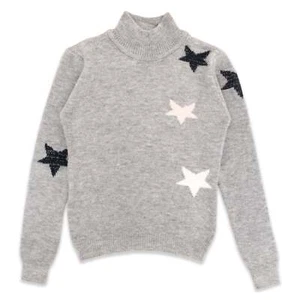 Hope Kids - Star Pattern Half Turtleneck Knitted Sweater - Picture 1 of 3