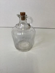 Antique Owens Glass Company 16 Panel Clear Jug Bottle And Cork 5.75" Tall 1920s - Picture 1 of 1