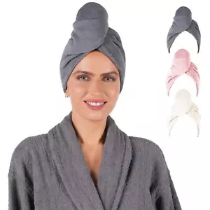 Hair Turban Towel Microfibre Head Wrap 3 x Quick Dry Womens Shower Towelling Cap - Picture 1 of 28