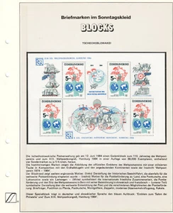 SELLOS HOJA BLOQUE CHECOSLOVAQUIA SOBRECARGA UPU HAMBURGO 1984 NUEVA** (MNH) - Imagen 1 de 1