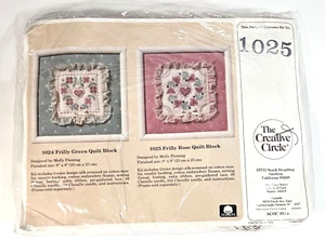 Vtg The Creative Circle "Frilly Rose Quilt Block" Embroidery Cross Stitch #1025 - Picture 1 of 4