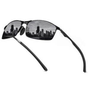 Rectangular Polarized Sunglasses Men Lightweight Outdoor Casual Glasses UV400 - Picture 1 of 3