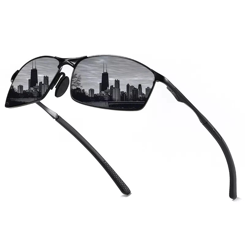 Rectangular Polarized Sunglasses Men Lightweight Outdoor Casual Glasses UV400 - Image 1 of 3