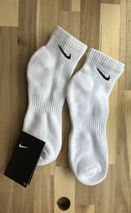 Nike Everyday Trainer White Ankle Cushioned Cotton Socks L 8-12 Uk Teens Kids - Picture 1 of 5
