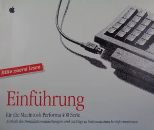 APPLE MACINTOSH -- EINFÜHRUNG FÜR DIE MACINTOSH PERFORMA 400 SERIE - Bild 1 von 2