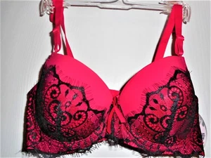 Sujetador push-up para mujer Underwire de Inteceo Intimate rojo negro talla 34C nuevo con etiquetas - Imagen 1 de 2