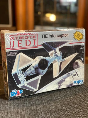 MPC Star Wars Return of the Jedi TIE Interceptor Snap Model Kit NIB Shrink - Image 1 of 4