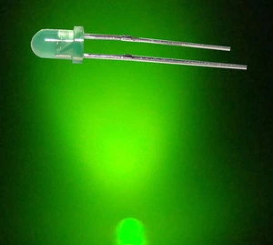 25 ud. 3 mm LED LEDs verde 90° carcasa difusa - Imagen 1 de 1