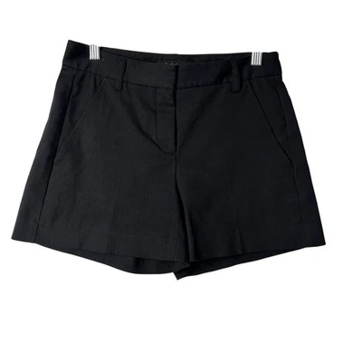 Мини-шорты Theory из черного хлопка размер 2 средняя посадка плоские передние карманы - Изображение 1 из 4