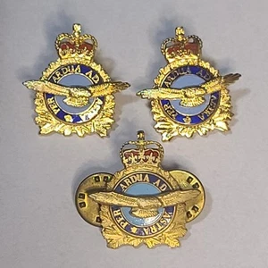 RCAF Royal Canadian Air Force Per Ardua Ad Astra Collar Badges 3 Lot - Picture 1 of 6