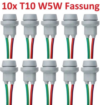 10x T10 W5W Fassung Stecker Lampenfassung Glassockel Stecksockel Lampenstecker - Bild 1 von 4