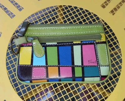 Cartera para mujer vintage Fossil pequeña de cuero con estampado retro Foto 1 de 4