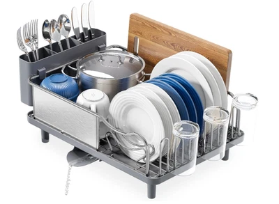 Escureplatos acero 304 gran capacid con bandeja, porta cubiertos y estante. N - Imagem 1 de 4