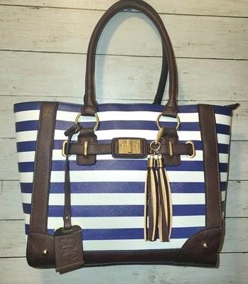 NWOT Bulldog Conceal Carry Weapon CCW Purse Tote Navy Stripe BDP-050 17x12x5” - Image 1 of 4