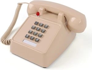 Teléfono vintage con cable, teléfono fijo retro para el hogar, teléfono de la vieja escuela de una sola línea - Imagen 1 de 7