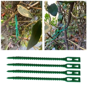 Green Outdoor Plant Support Straps Fishbone Textured Garden Ties for Vegetables - Photo 1/11