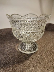 Anchor Hocking Wexford Glass Large Footed Pedestal Bowl 7” x 8" Vintage EXC - Picture 1 of 9