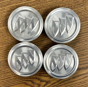 2 5/8" Buick Allure, Enclave, LaCrosse, LeSabre Brushed Center Cap #19299302 set - Picture 1 of 3