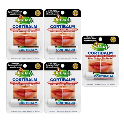 Cortibalm Lip Balm 5 Pack-Healing Treatment for Dry, Cracked, Chapped Lips Fast  - Image 1 of 4