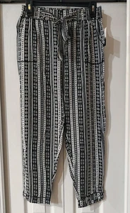 Kensie Women's Black Off White Casual Rayon Pants NWT Size Small - Picture 1 of 5