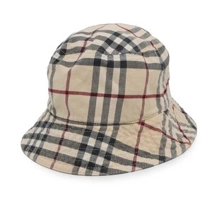 BURBERRY Check bucket hat Size M Cotton100% Beige - Picture 1 of 12