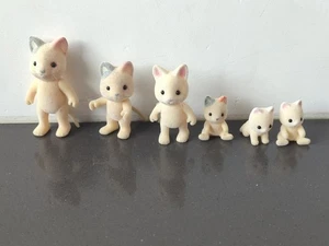 Lote de 6 Figura Bigotes Gato Critter Calico Sylvanian De Colección Época 1985 - M51 - Imagen 1 de 10