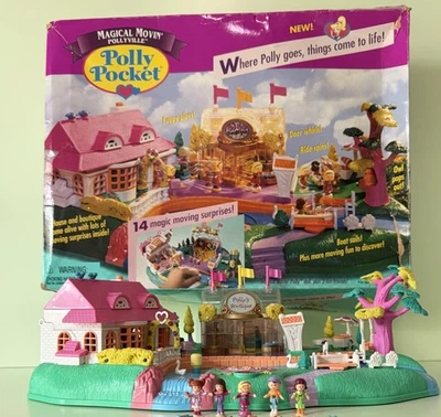 Polly Pocket MAGICAL MOVIN’ POLLYVILLE Playset COMPLETE  1996 Vintage Bluebird - Image 1 of 4