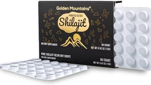 Premium Pure Shilajit Dry Drops 60 Count 200mg Fulvic Acid US Lab Tested - Picture 1 of 7