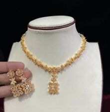 Indian Bollywood Bridal Party Wear Gold Plated Necklace Set Weding Womens SRL25