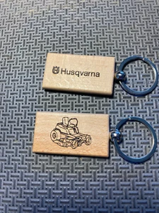 Husqvarna Zero Turn Mower Wooden Key Chain - Picture 1 of 4