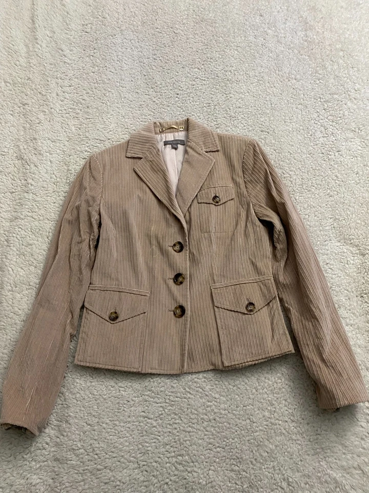 Blazer Ann Taylor Mujer Manga Larga Pana con Bolsillos Marrón Claro Talla 4 Foto 1 de 4