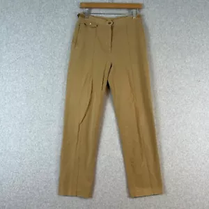 Lauren Ralph Lauren Pants Women 8 Tan Straight Leg Pleated Buckle Equestrian VTG - Picture 1 of 15