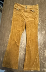 Pilcro Anthropologie Corduroy Pants Mustard 30 Pocket High Rise Bootcut Trouser - Picture 1 of 15