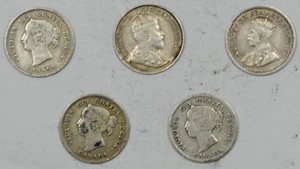 1899(2) 1900 1906 1912 CANADA 5C KM-2 & OTHERS LOT/5 - ORIGINAL & PROBLEM FREE - Picture 1 of 2